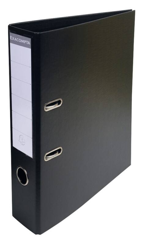 Exacompta Prem Touch Ordner DIN A4 70 mm Schwarz 2 Ringe 53741E Pappkarton, PP (Polypropylen) Hochformat 10 Stück