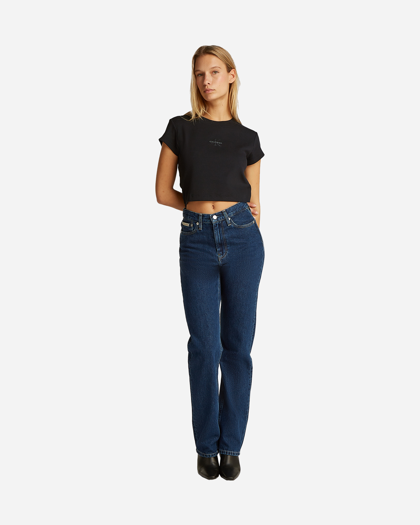 Calvin Klein Jeans T-shirt met ribbels en monogram W LV047AB802-UB1