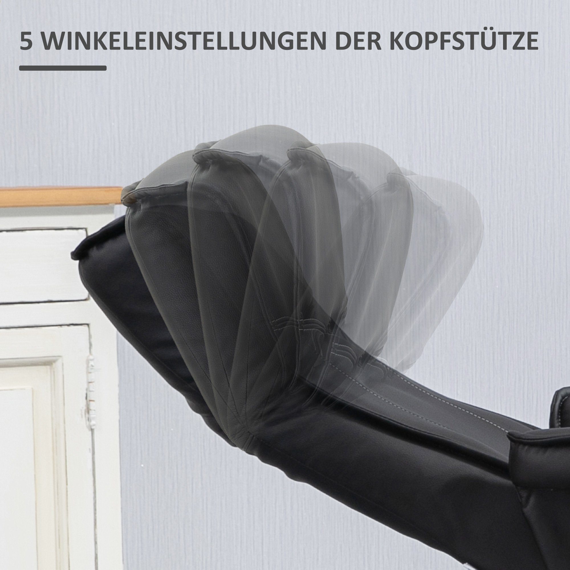 HOMCOM Polsterstuhl Ruhesessel mit Liegefunktion (Drehbarer TV-Sessel, 2 St), BxLxH: 77x76x105 cm