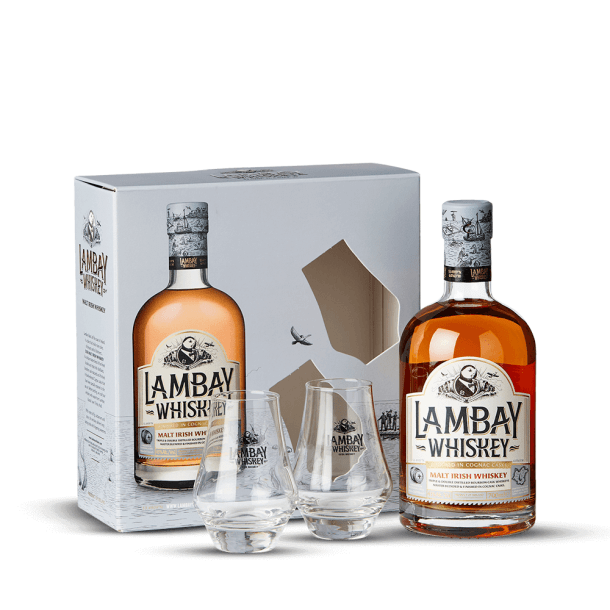 Coffret Lambay Irish Malt + 2 verres