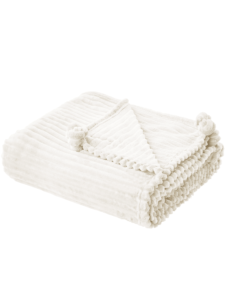 Beliani Kuscheldecke KAWERI in Weiß - (W) 150 x (H) 0.5 x (L) 200 cm günstig kaufen onesize