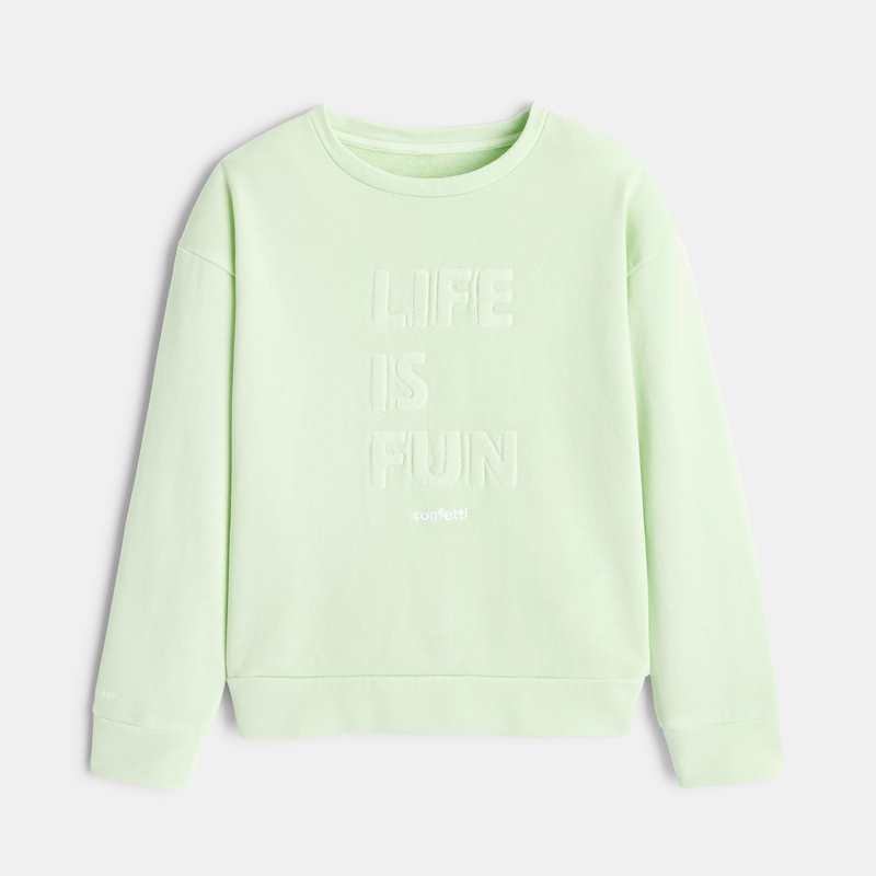 Sweat vert CONFETTI pigments naturels mixte