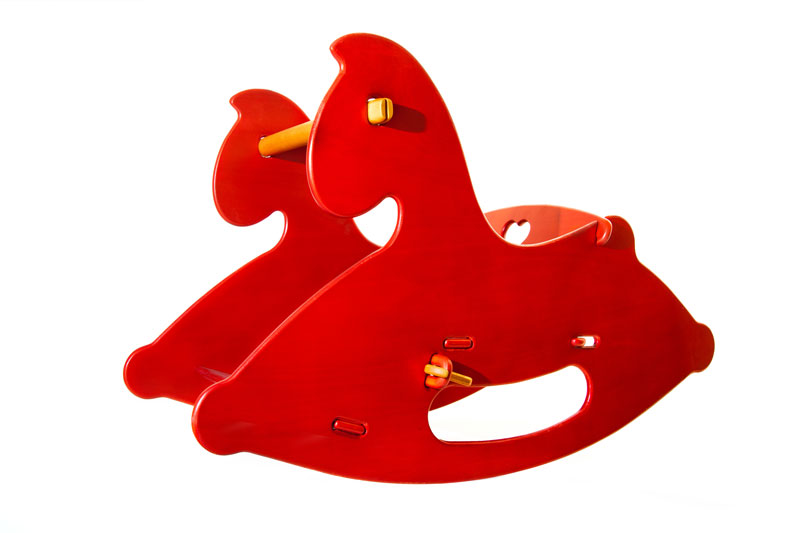 MOOVER Toys Schaukelpferd aus Holz (rot) / rocking horse