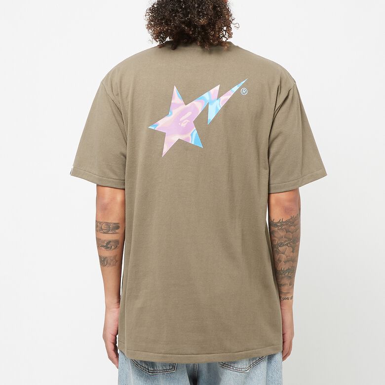 A Bathing Ape Liquid Camo Sta Logo Tee brown