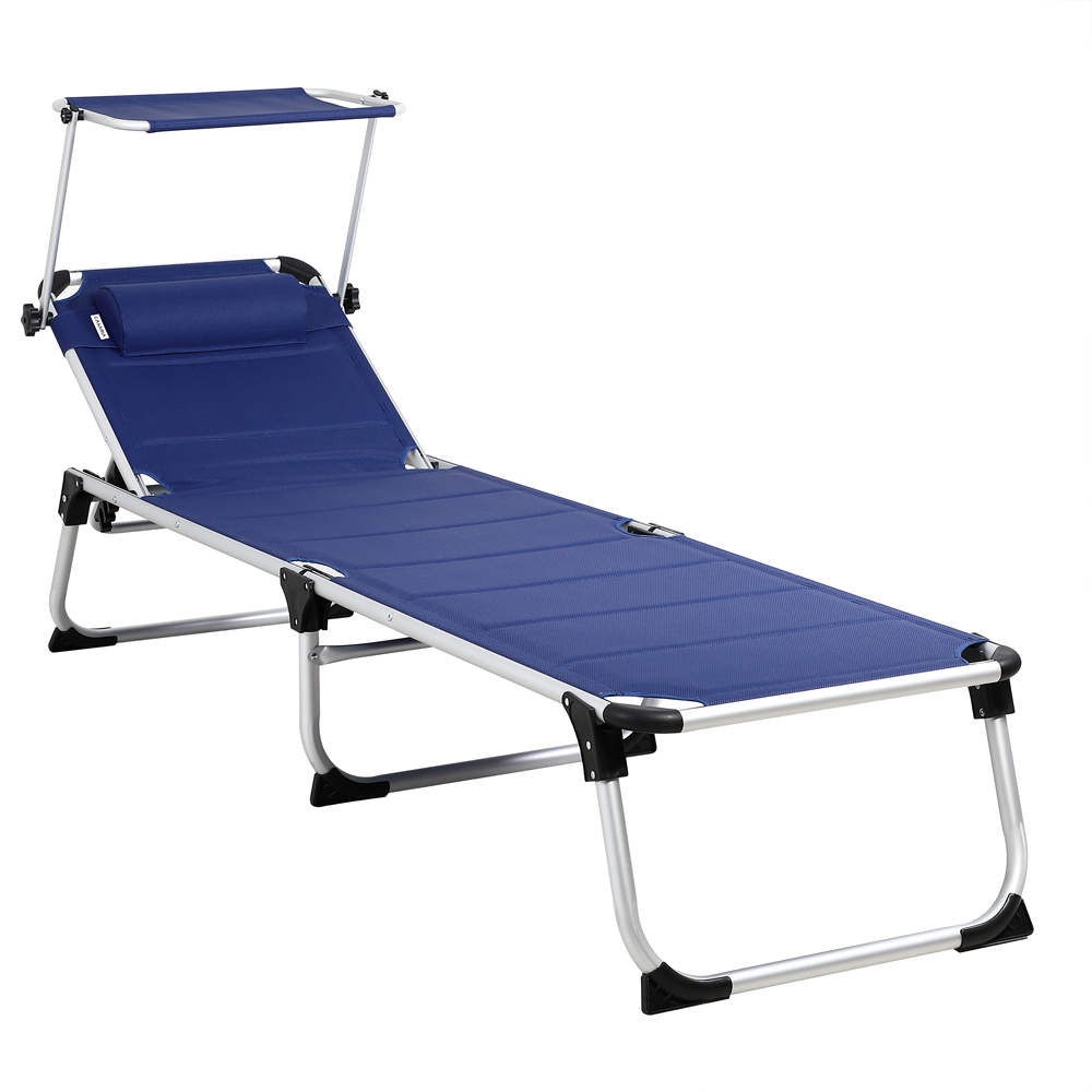 Casaria Sonnenliege Bari Blau 210x60x81cm