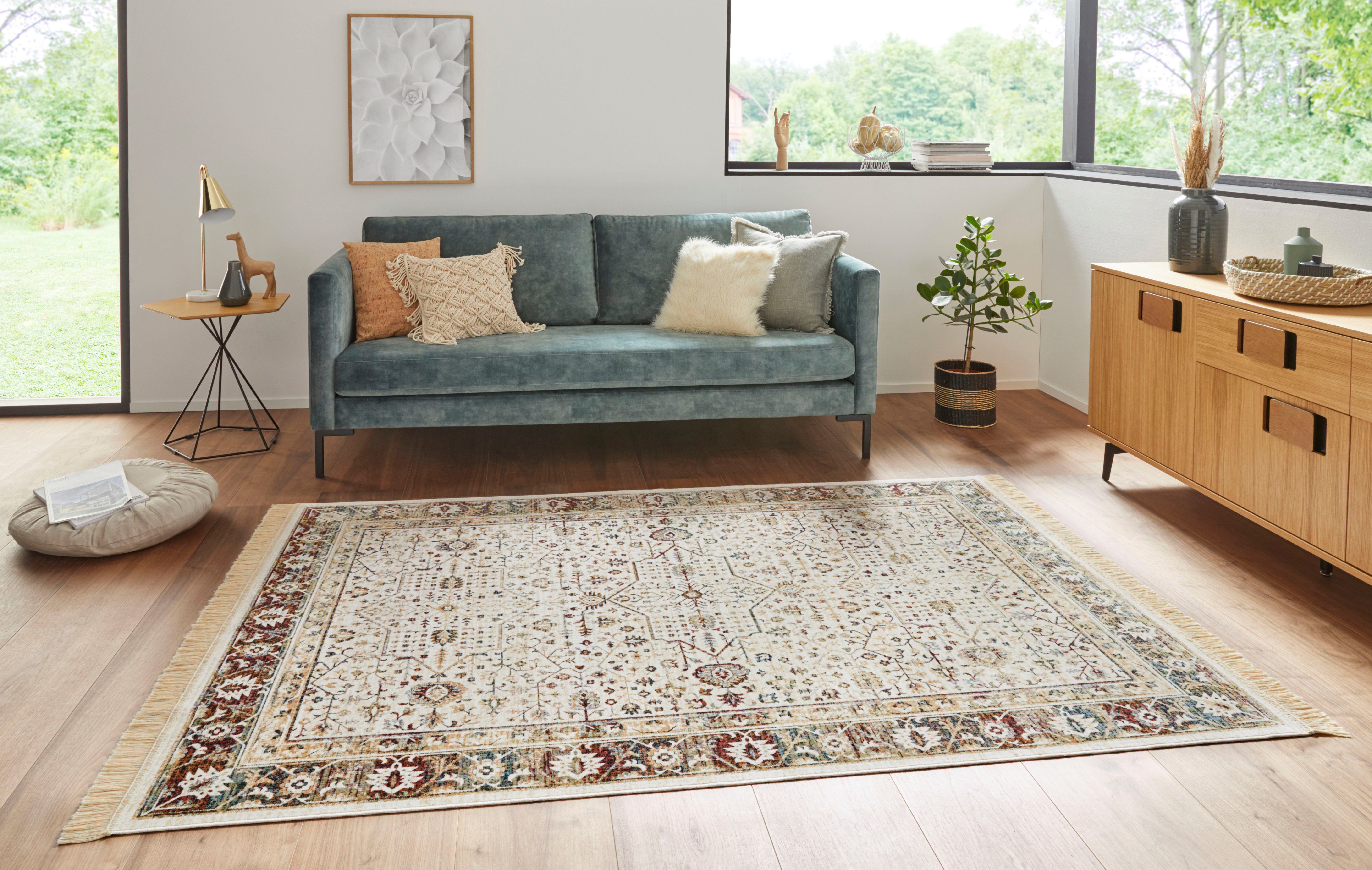 Teppich Modern Belutsch, NOURISTAN, rechteckig, Höhe: 5 mm, Orientalisch mit Fransen, Orient, Wohnzimmer, Schlafzimmer, Esszimmer