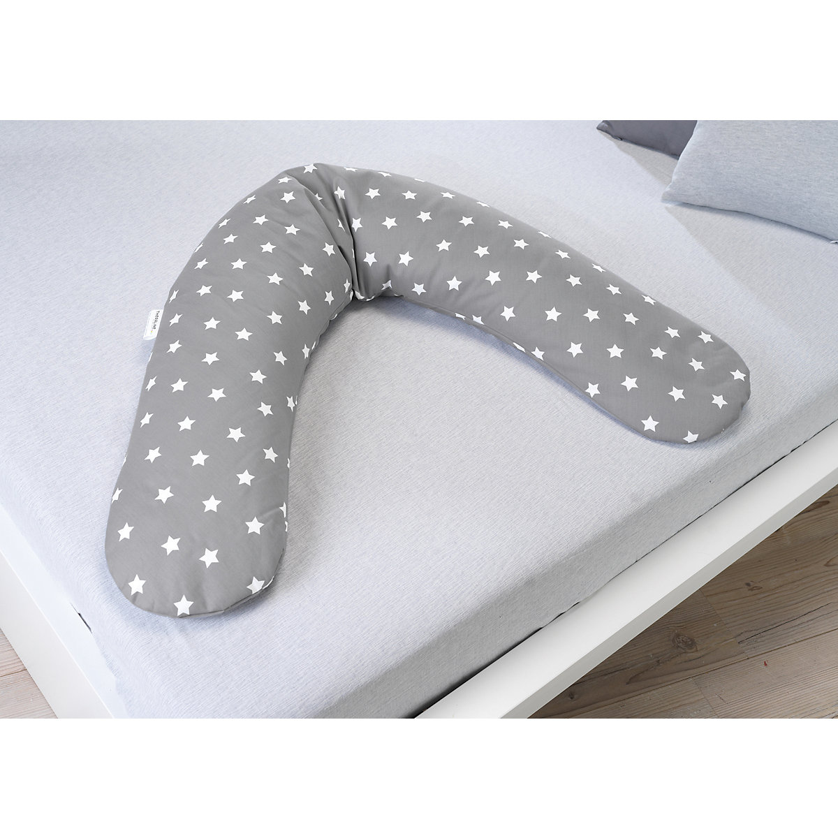 Bezug für Stillkissen Komfort 180 cm, Big Stars grau