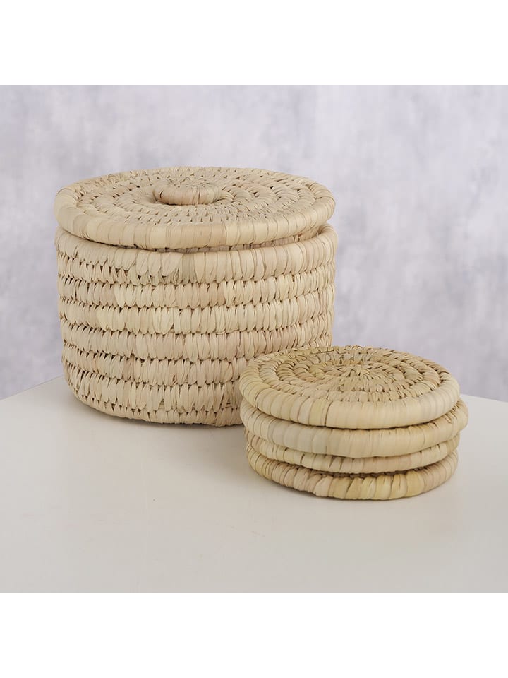 Boltze 5tlg. Set: Untersetzer ''Leah'' in Beige - Ø 15 cm günstig kaufen onesize