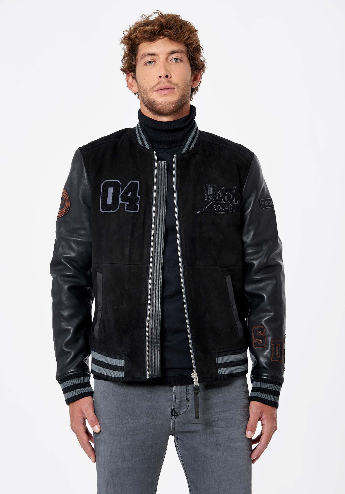 SITY   Blouson noir en cuir Homme