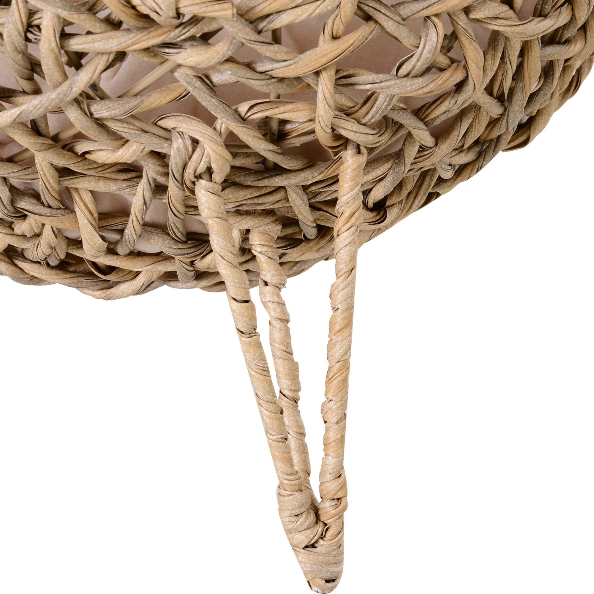 PawHut Tierhaus Katzenhaus aus PE-Rattan mit Kissen, erhöhten Füßen PE-Rattan Natur, Ø52 x 58H cm