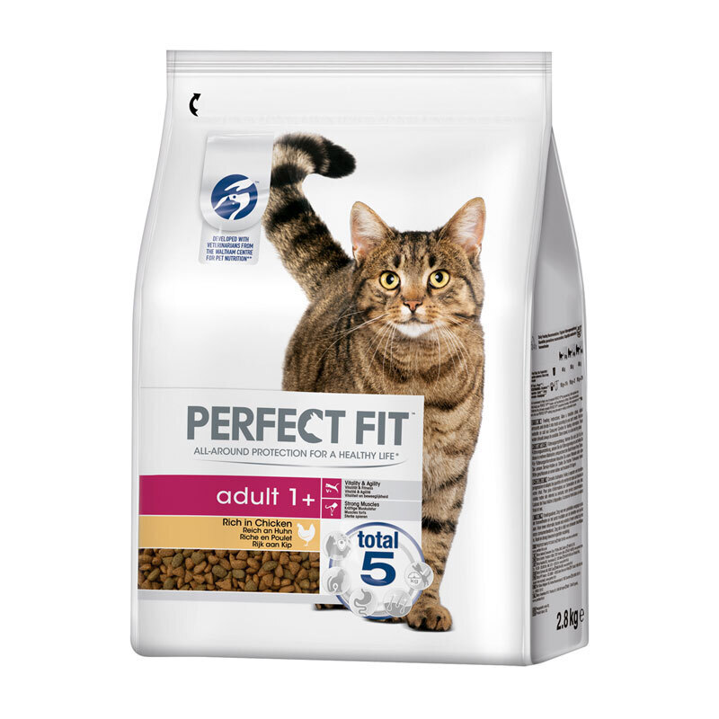 PERFECT FIT Trockenfutter PERFECT FIT Adult 1+ Reich an Huhn 2x2,8 kg