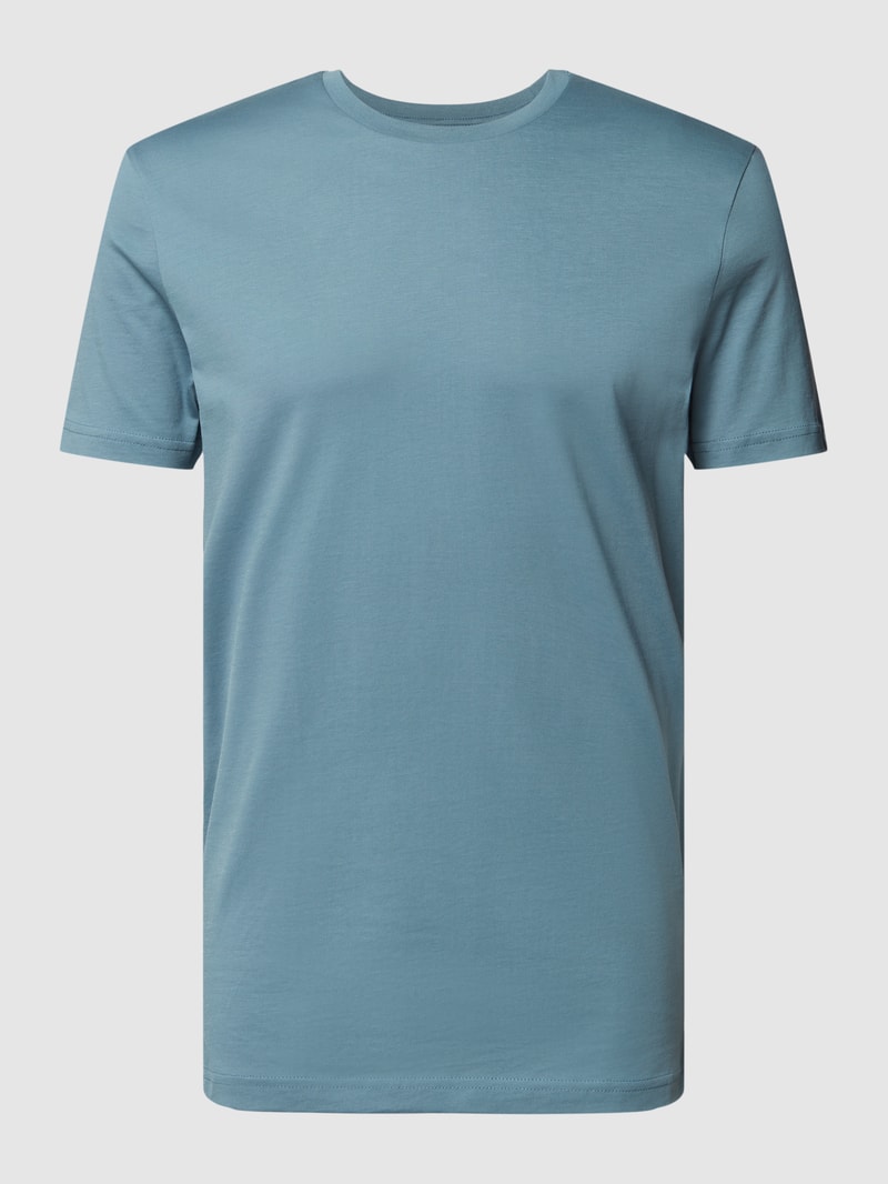 T-Shirt mit Rundhalsausschnitt in metallic türkis