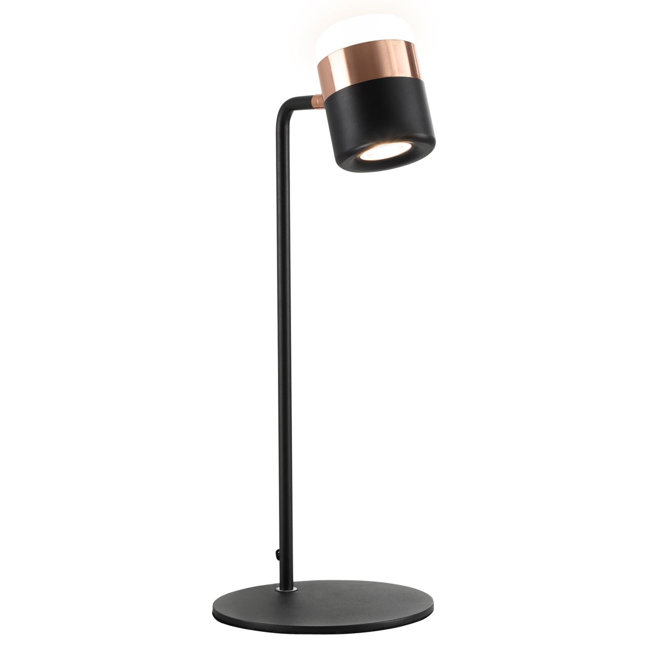 HOMCOM Tischlampe Nachttischlampe Tischleuchte LED 90° verstellbar Industrial Stil Metall Schwarz Gold 27 x 24 x 51 cm