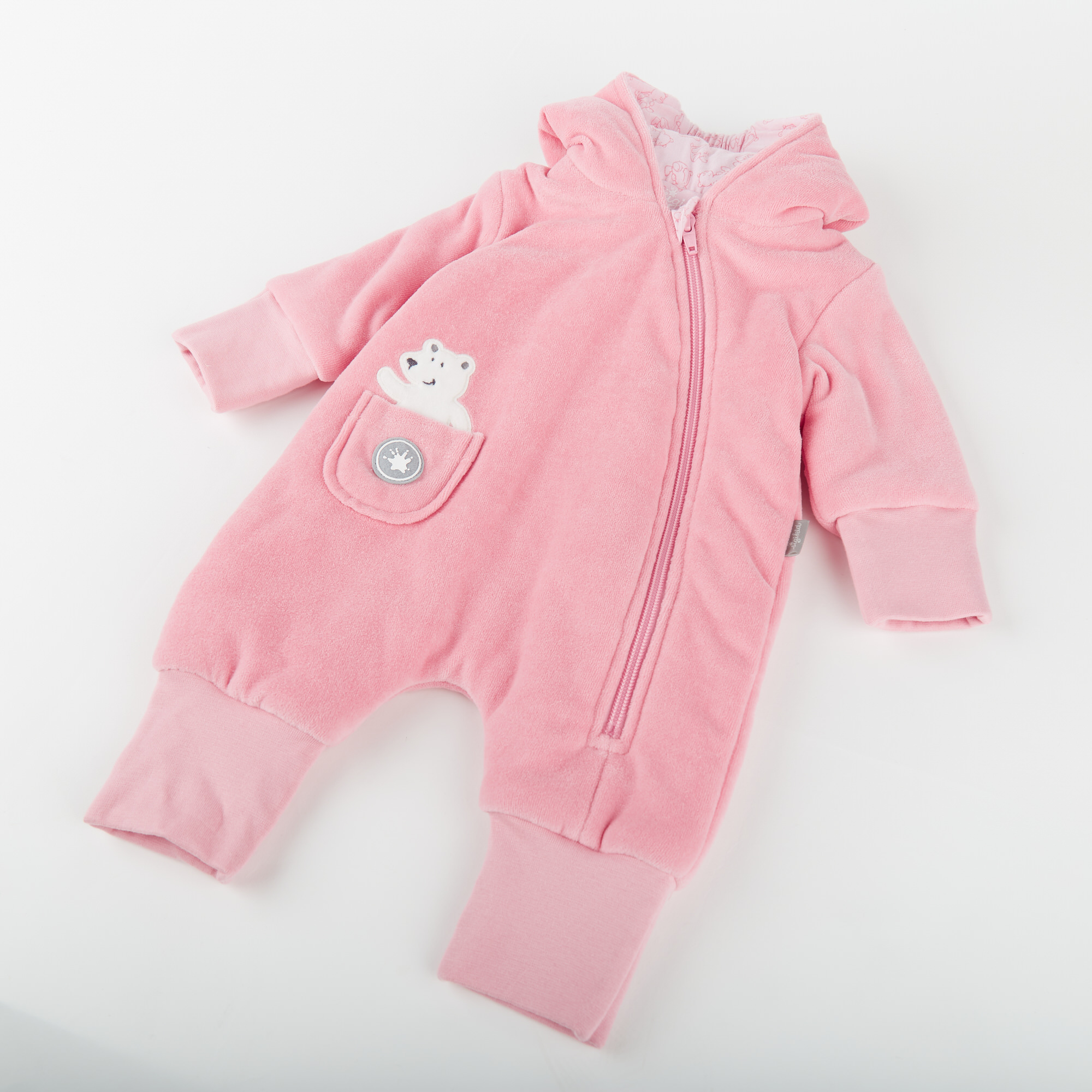 Rosa Baby Nickioverall, wattiert