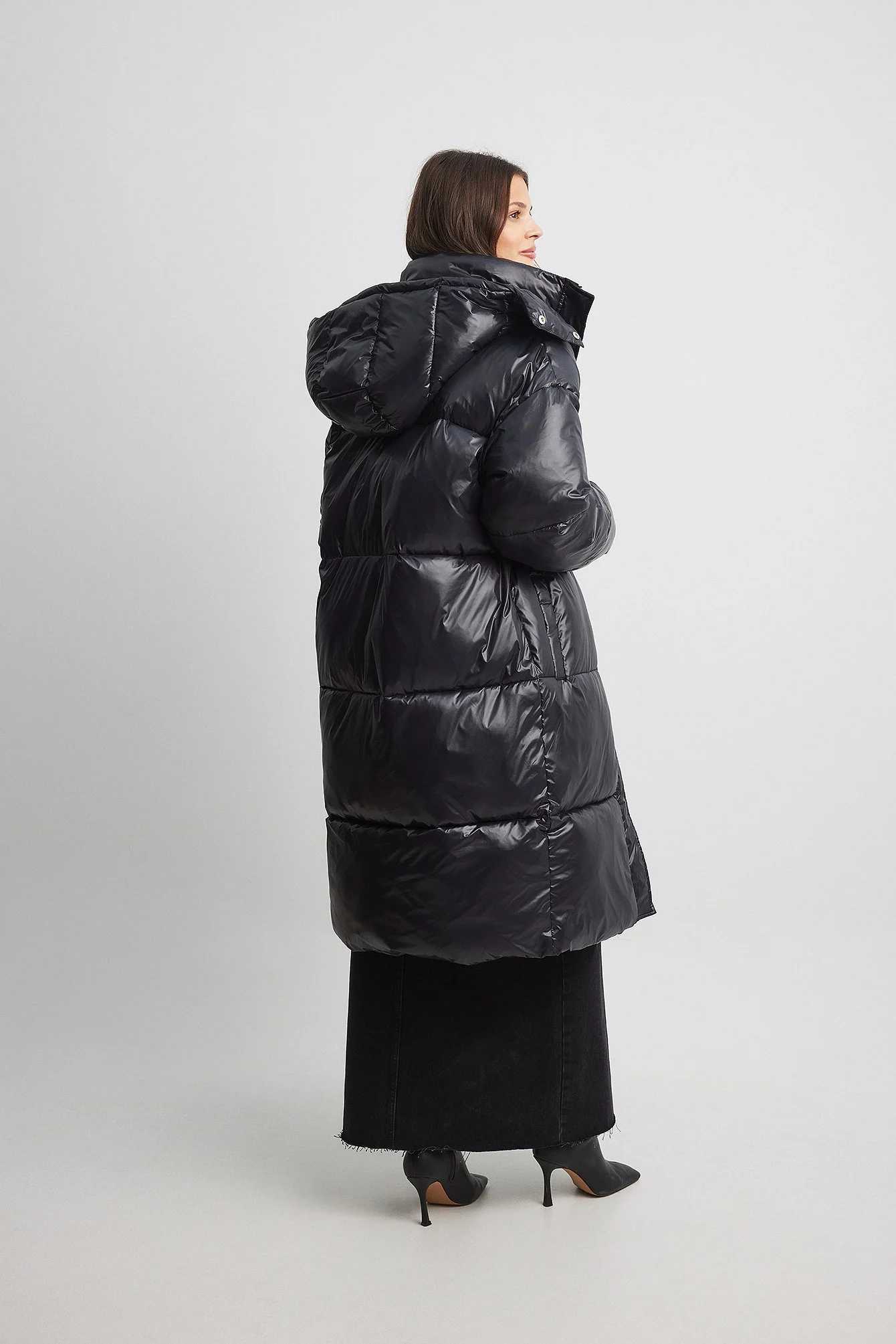 Lange oversized wattierte Jacke
