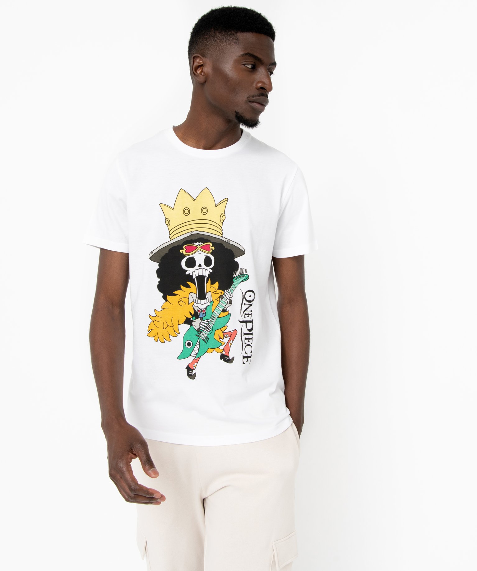 Tee-shirt à manches courtes à motif homme - One Piece blanc | GEMO