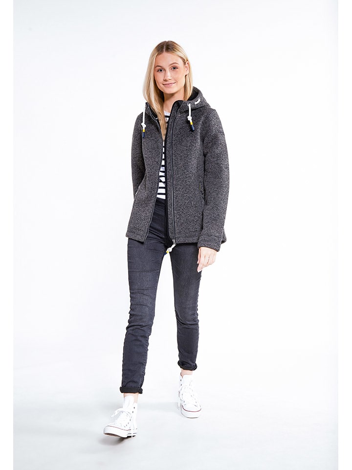Schmuddelwedda Strickfleecejacke in Anthrazit günstig kaufen