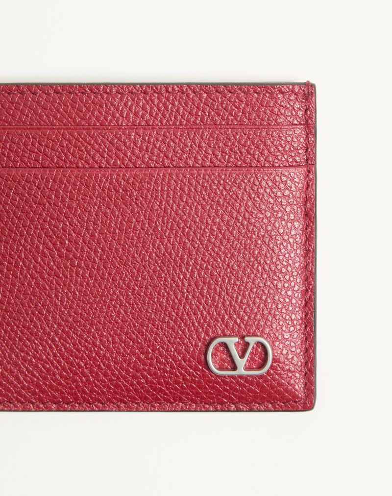 Valentino Garavani VLogo signaturkortholder i kornet kalveskind