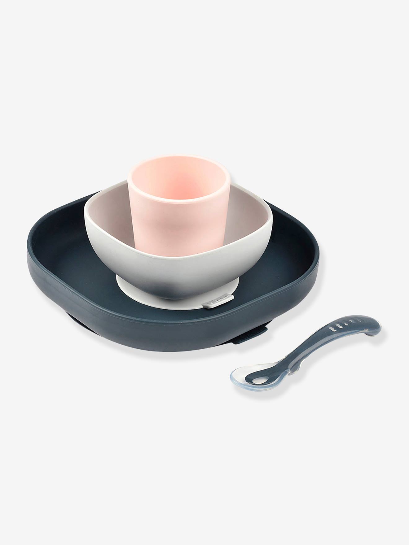 Set vaisselle 4 pièces silicone BEABA bleu