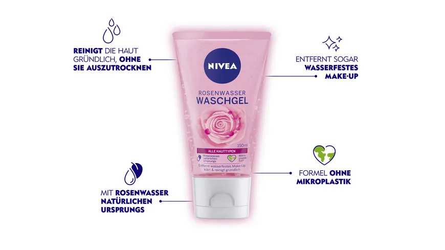 NIVEA Rosenwasser Waschgel alle Hauttypen 150 ml