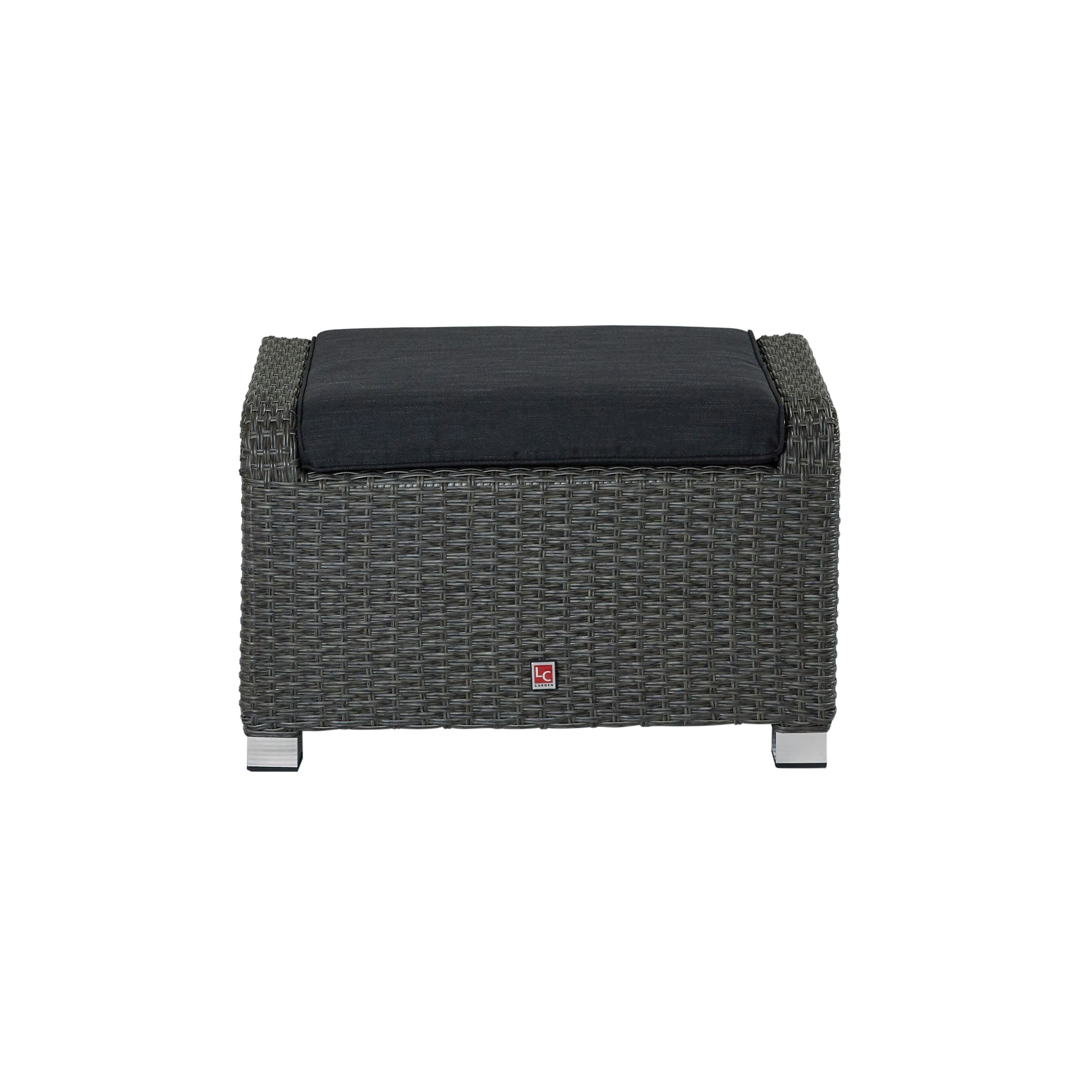 LC Garden Gartenlounge-Hocker LC Garden Barcelona Living Hocker grau-mix Fußbank