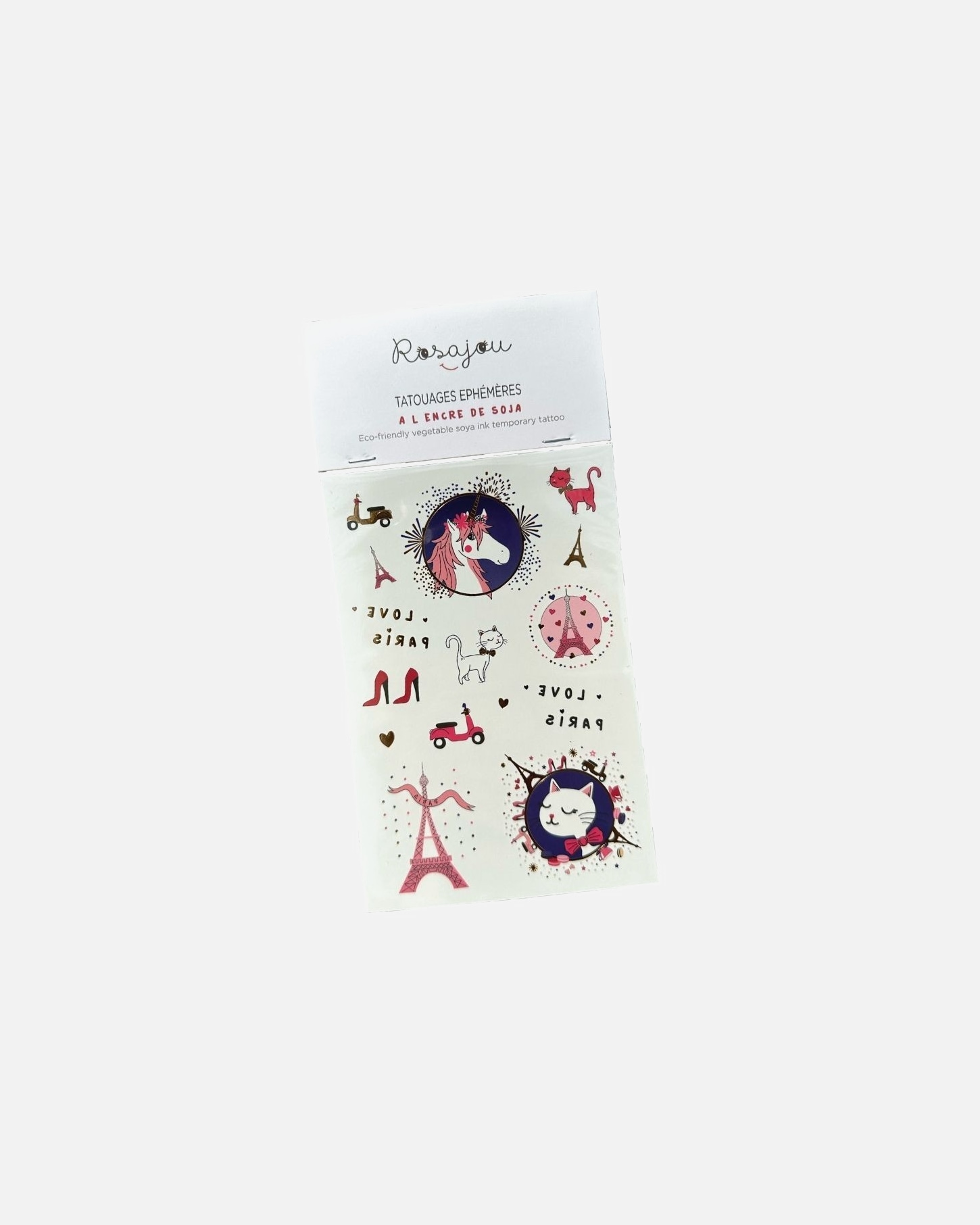 Hoja de tatuajes Rosajou París