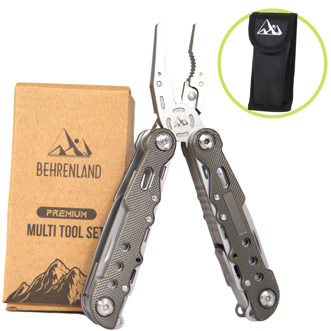 Viwanda Behrenland Multitool Zange - 11in1 Werkzeug Survival Kit, Geschenkidee für Papa