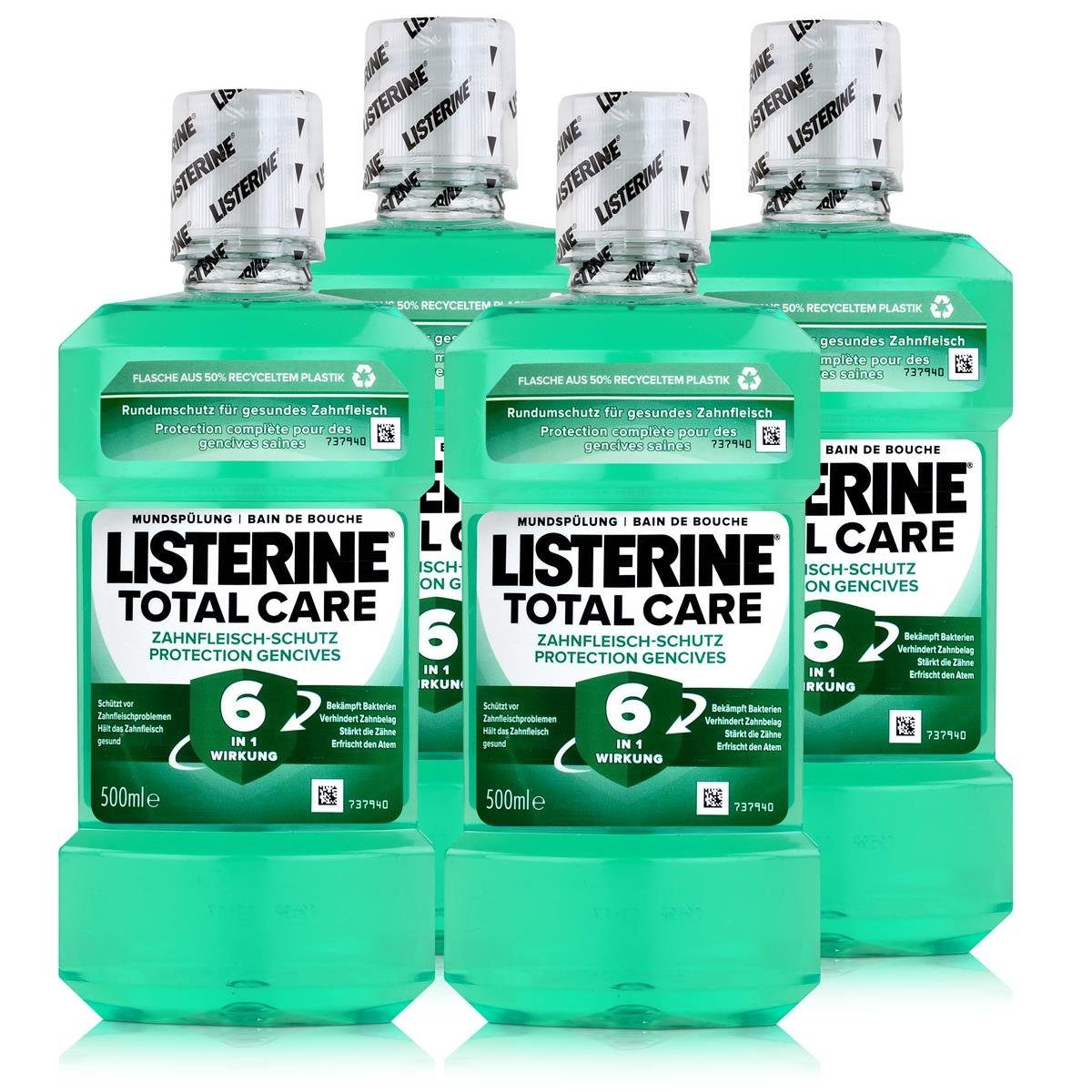 Listerine Mundspülung, Listerine Total Care Zahnfleisch-Schutz 500ml Mundspülung (4er Pack)