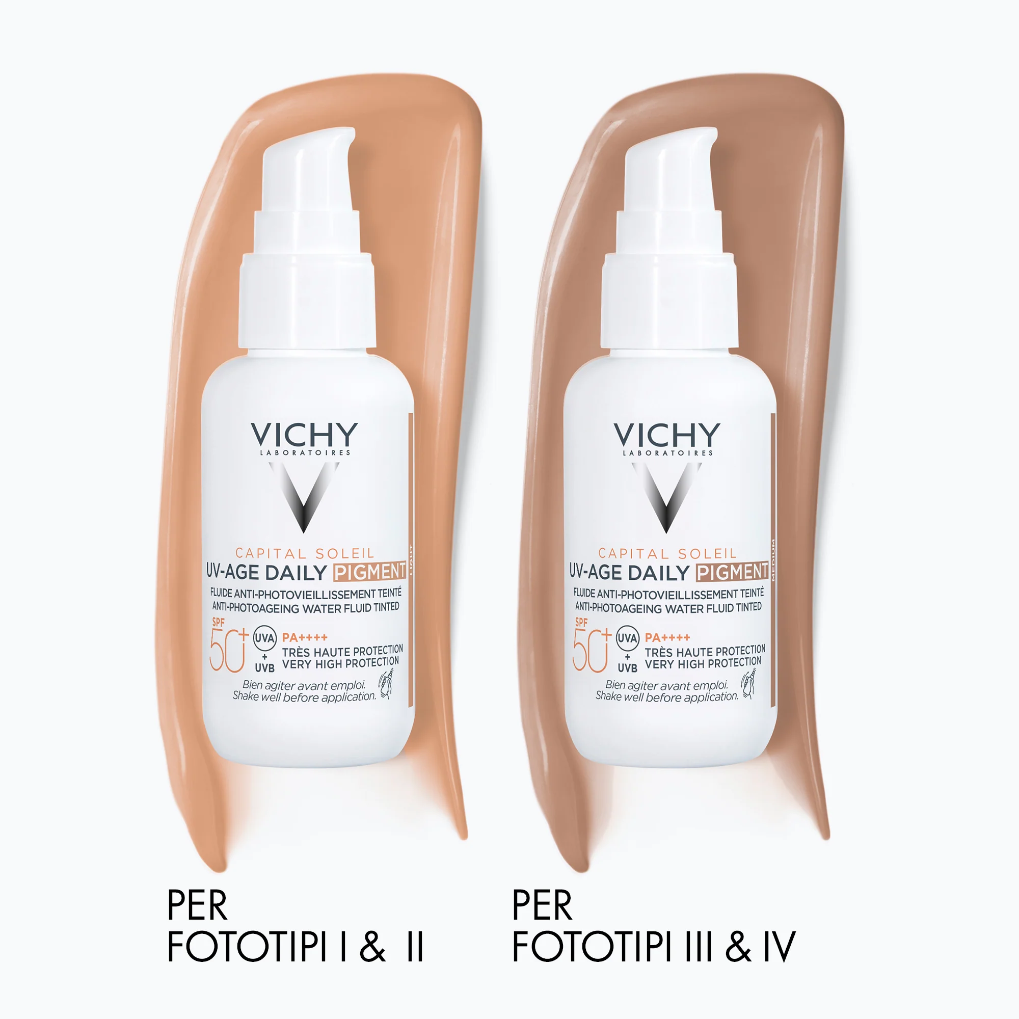 Capital Soleil UV-Age Daily Pigment Medium SPF50+ - Tratamientos protectores, crema facial hidratante con color, protector solar facial de alta protección.