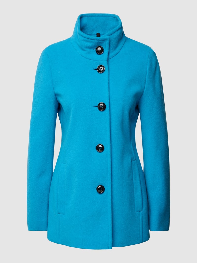 Jacke mit Stehkragen in aqua blau