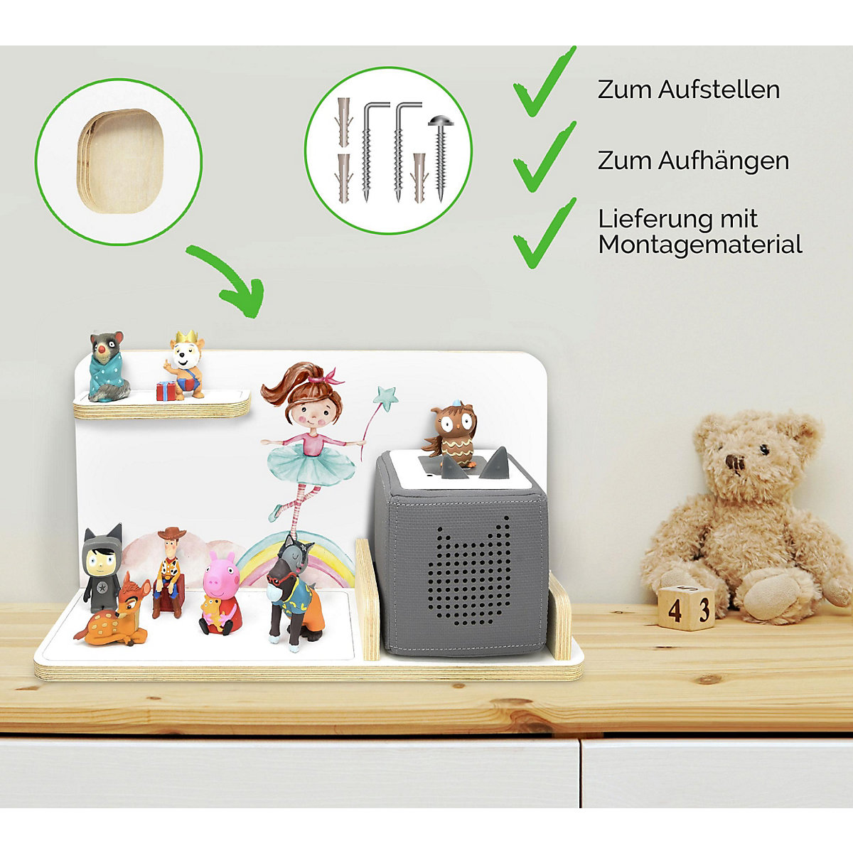 Regal für Musikbox Tänzerin, klein - geeignet für Toniebox