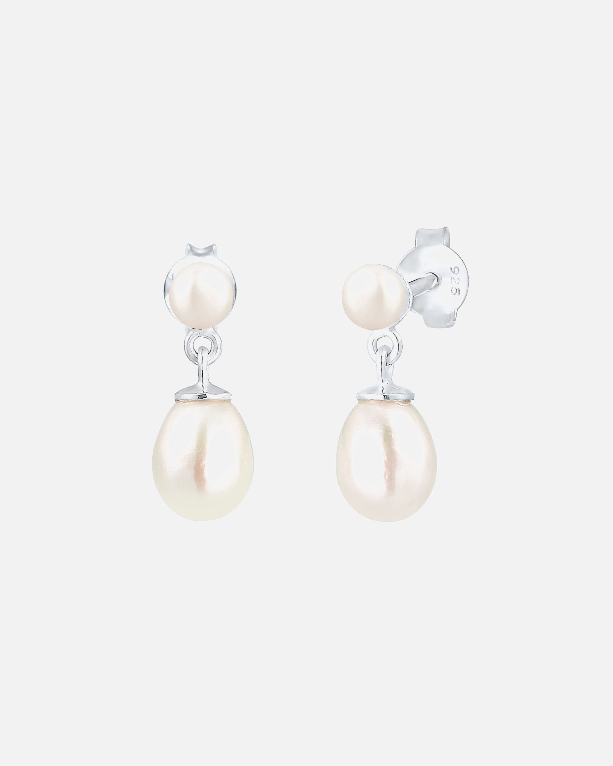 Brincos Elli PREMIUM para mulheres, elegantes brincos pendentes com pérolas cultivadas de água doce em prata de lei 925.