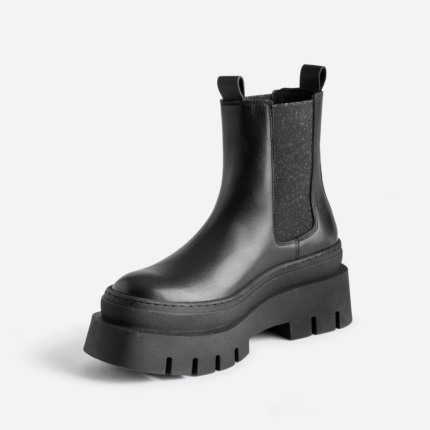 Chelsea boots TEXTO noir cuir éco-conçu maxi crans