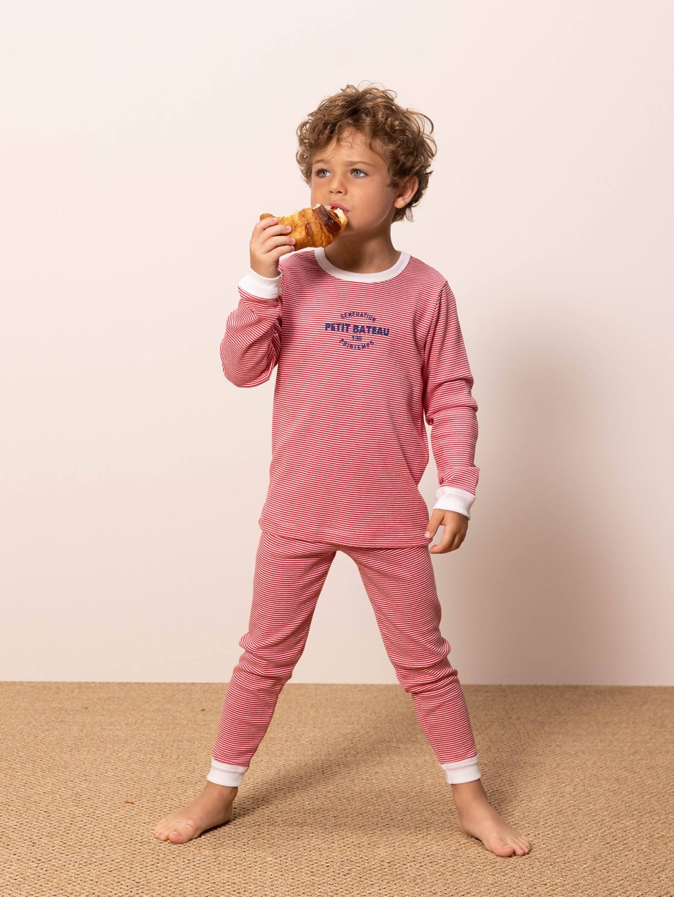 Pyjama en coton bio PETIT BATEAU rouge