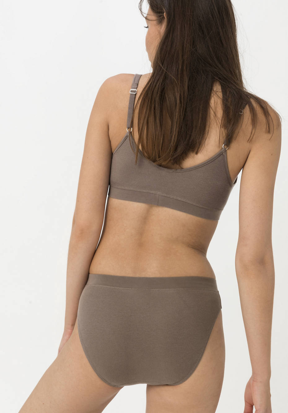 Ripp-Taillenslip High Waist aus Bio-Baumwolle