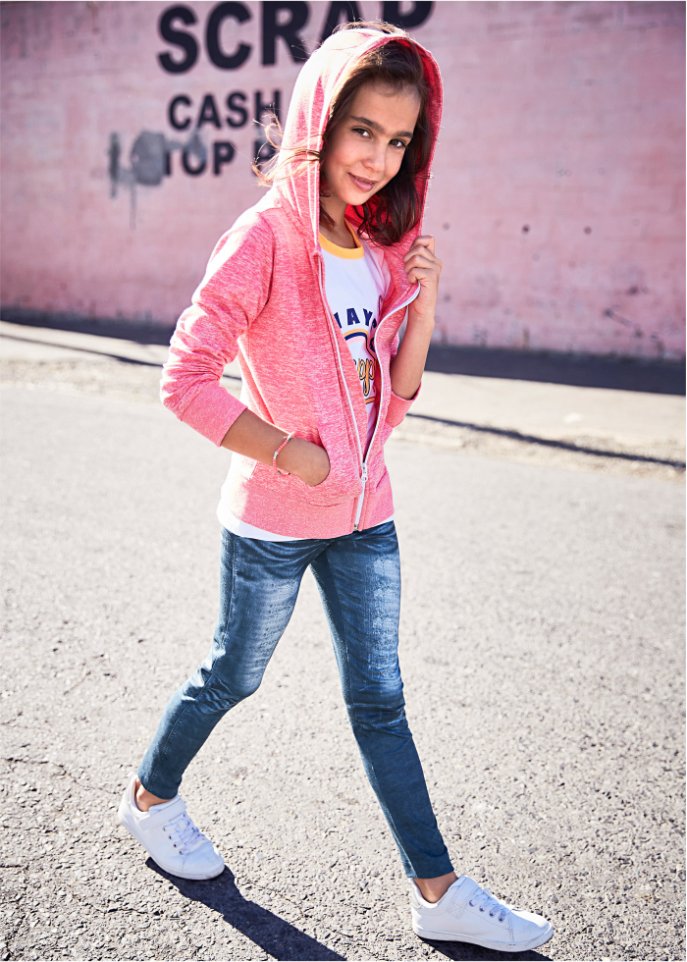 Mädchen Leggings mit Denimdruck