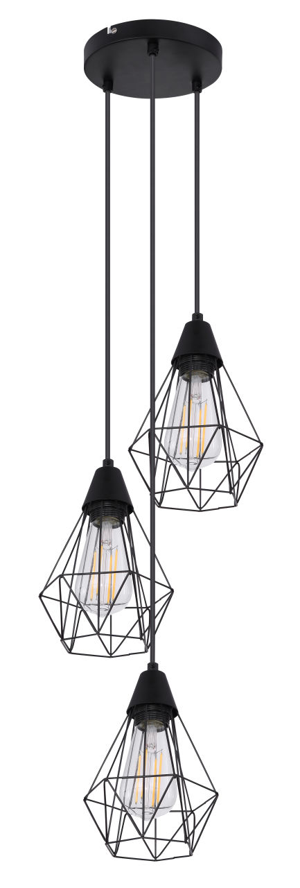 Globo Lighting - ISABELLA - Hängeleuchte Metall schwarz matt, 3x E27