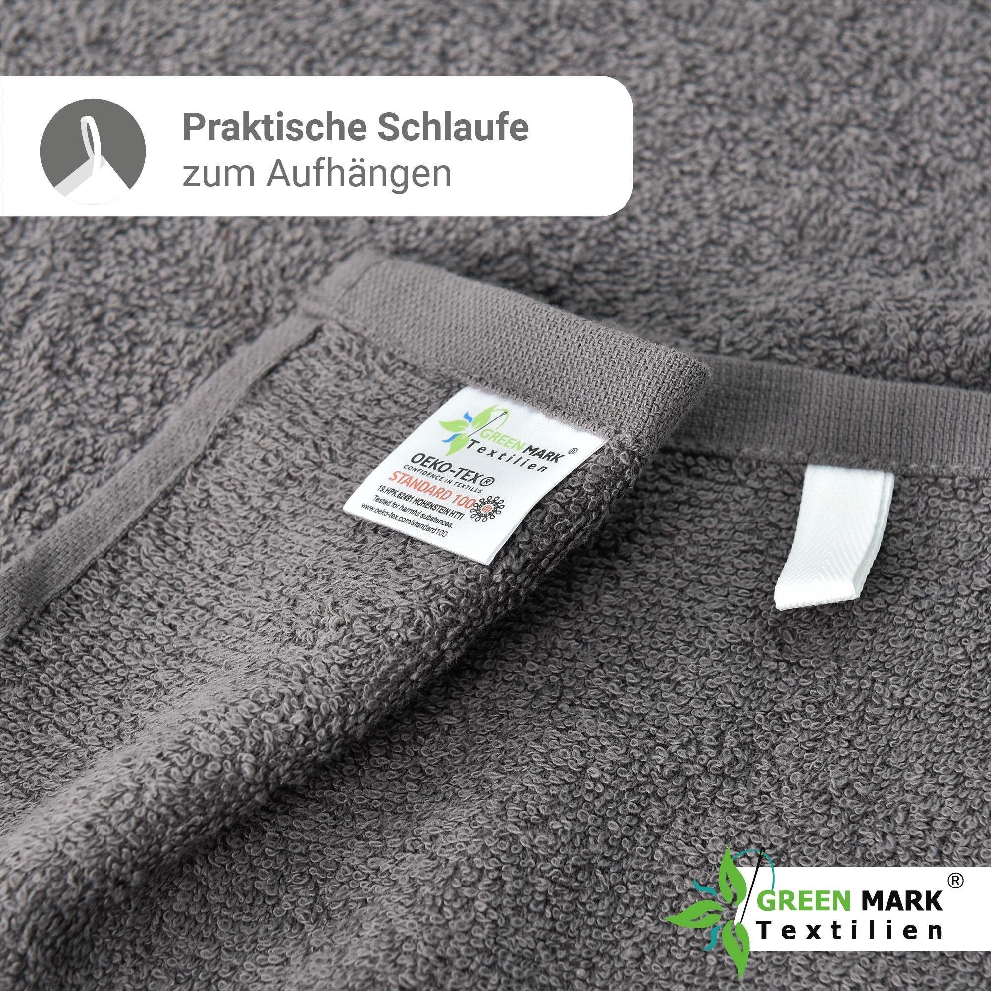 NatureMark Handtücher Handtuch 400gsm 50 X 100 CM (8er-Set), 100% Baumwolle (8-St), 8X Handtücher, 100% Baumwolle, Anthrazit grau, 50 x 100cm
