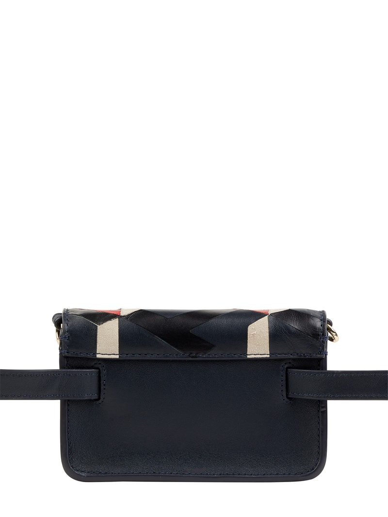 Crossbody Bag aus Leder in dunkelblau