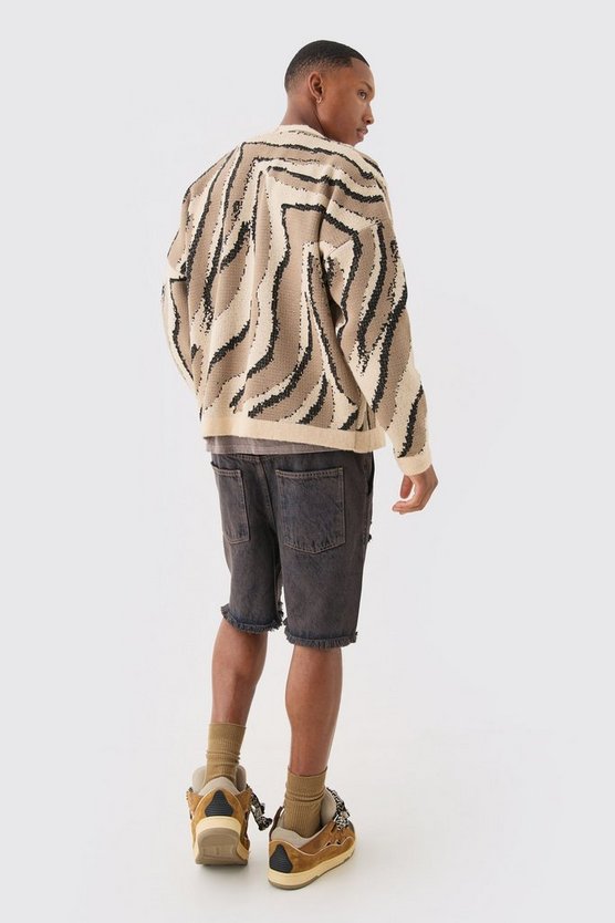 Lockere zerrissene Jeansshorts mit elastischem Bund