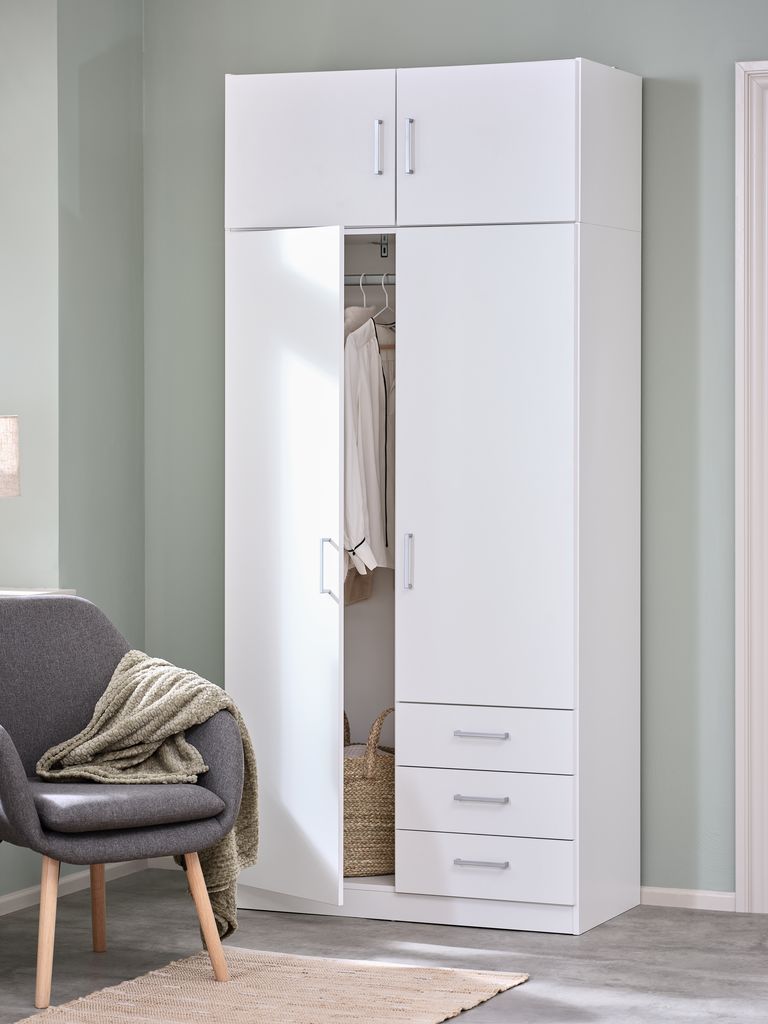 FANDRUP Schrank 97x176 2 Türen 3 Schubladen weiß