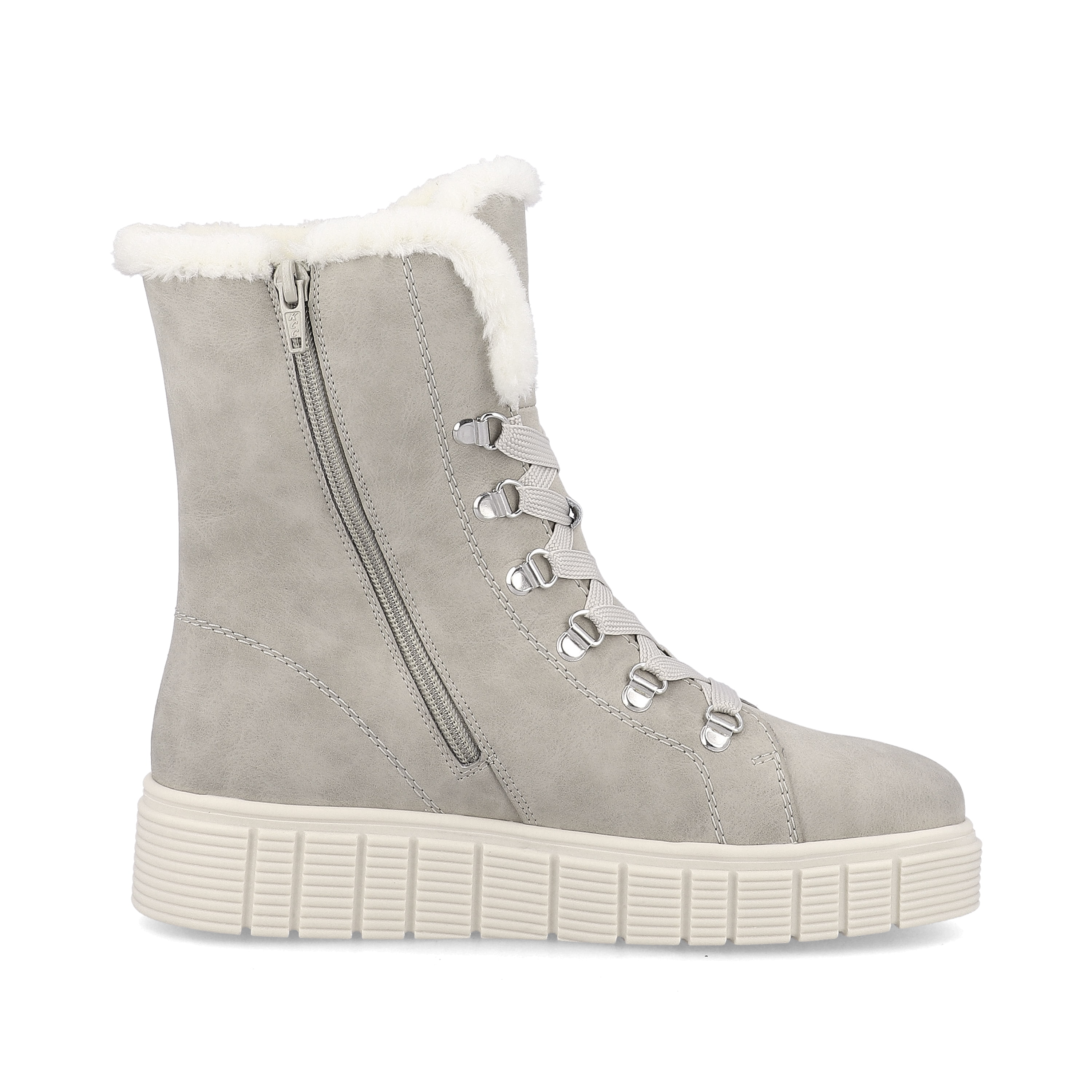 Rieker Damen Schnürstiefel platinum grey