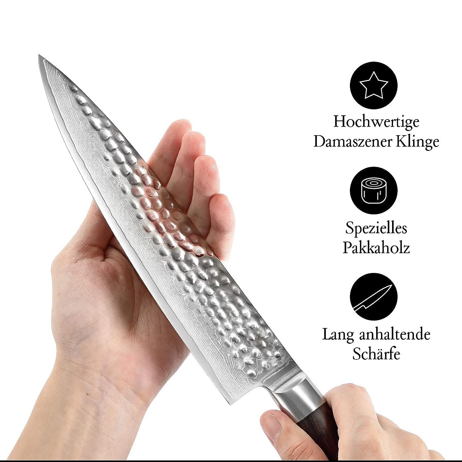 Mutoy Kochmesser Premium Damast Küchenmesser - 20cm Klingenlänge Küchenmesser