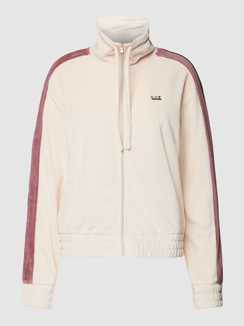 Sweatjacke mit Label-Detail Modell 'TRAIN' in beige