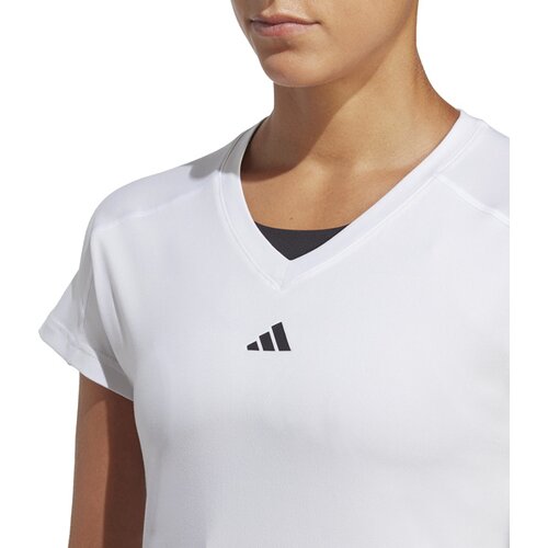 DAMEN SHIRT AEROREADY TRAIN ESSENTIALS MINIMAL BRANDING V-NECK