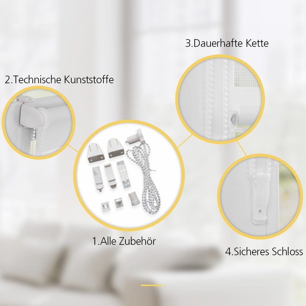 Doppelrollo ohne Bohren, Freihängend, i@home, Lichtschutz, mit Klemmträgern, verspannt, Klemmfix, Duo Rollo