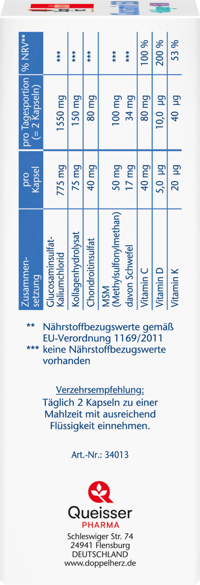 Glucosamin 1550 Kapseln  100 St, 114 g