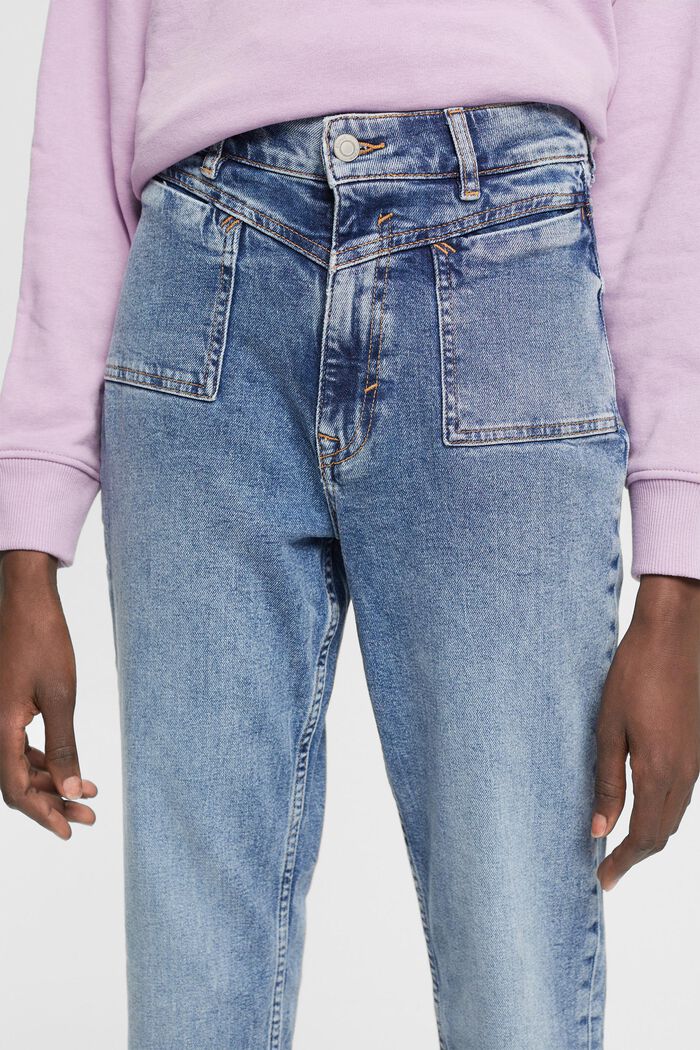 High Rise Jeans mit verkürztem Bein