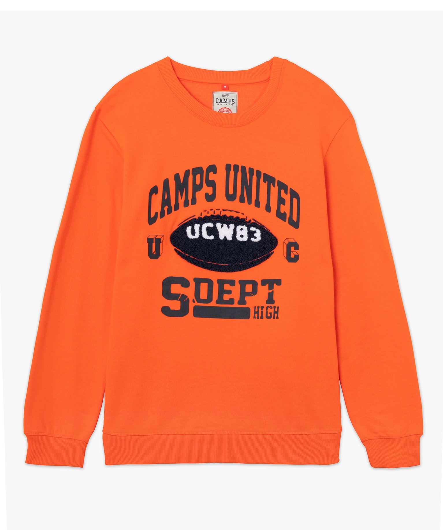 Sweat homme avec motif en maille bouclette – Camps United orange | GEMO