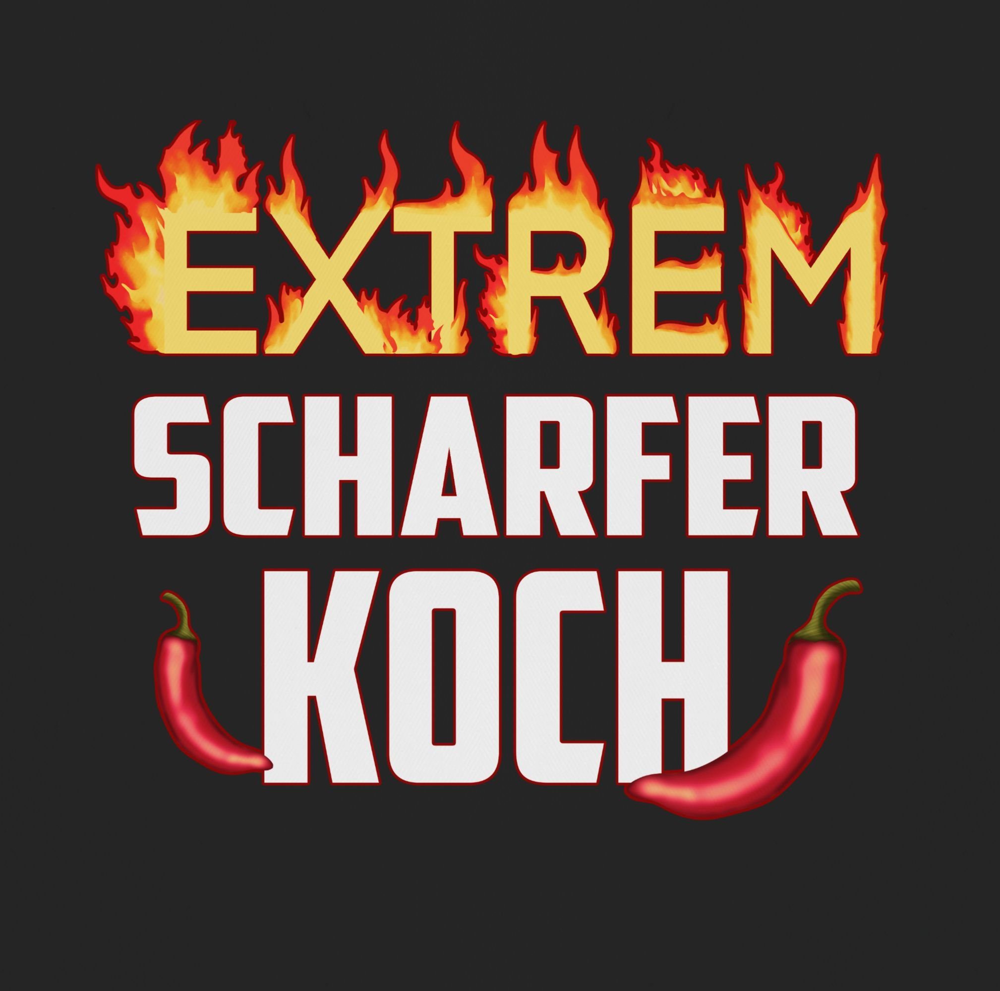 Shirtracer Kochschürze Extrem scharfer Koch - Küchenschürze zum Kochen - Kochschürze, (1-tlg), Koch Schürze mit Tasche und Spruch Aufdruck als Geschenk